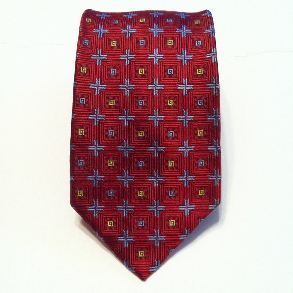 ROBERT TALBOTT FOR H. STOCKTON MENS NEW RED SILK TIE  WIDTH: 3 1/2"